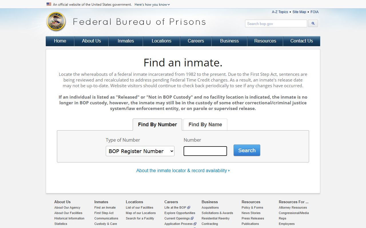 Clark County released inmates federal Bureau of Prisons inmate locator