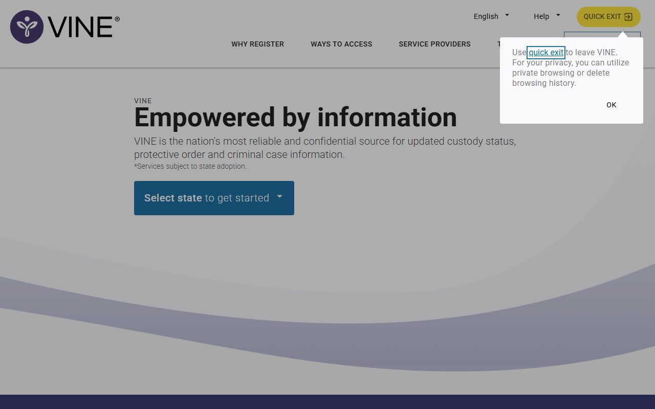 Clark County released inmates VINELink custody status notification service